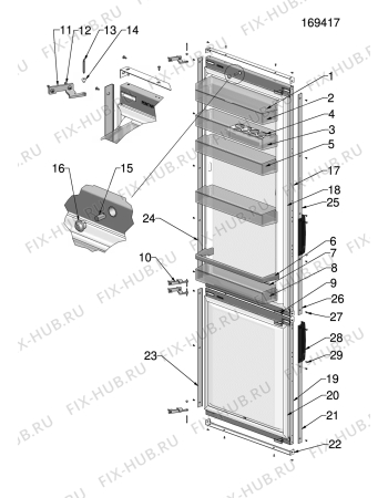 Взрыв-схема холодильника Electrolux EK27811LWE - Схема узла Door 003